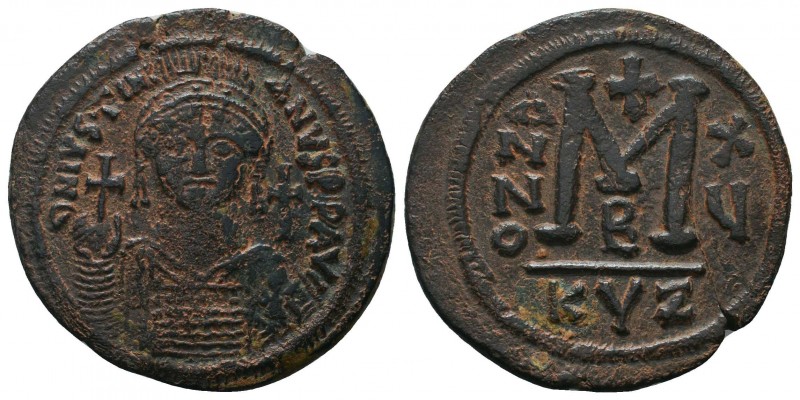 Justinian I. 527-565. Æ Follis.

Condition: Very Fine

Weight: 22.40 gr
Diameter...
