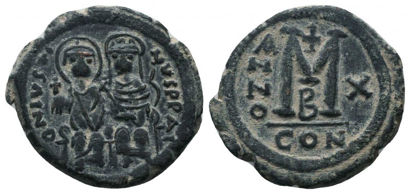 Justin II, with Sophia. 565-578. Æ Follis 

Condition: Very Fine

Weight: 13.60 ...
