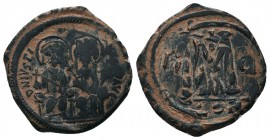 Justin II, with Sophia. 565-578. Æ Follis 

Condition: Very Fine

Weight: 12.80 gr
Diameter: 30 mm