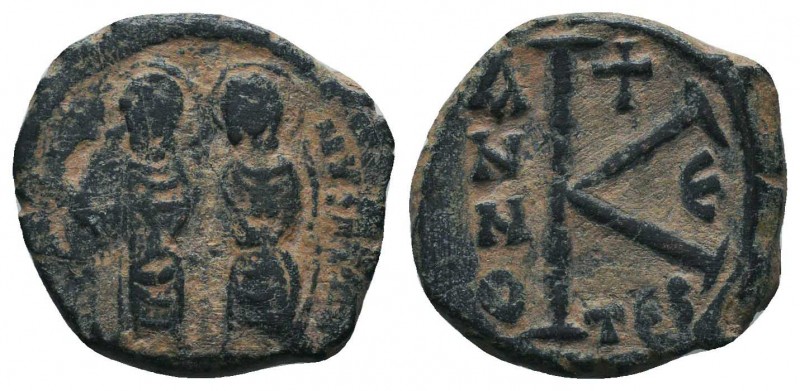Justin II, with Sophia. 565-578. Æ Half Follis 

Condition: Very Fine

Weight: 5...