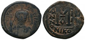 Maurice Tiberius. 582-602. Æ Follis 

Condition: Very Fine

Weight: 14.30 gr
Diameter: 29 mm