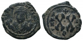 Maurice Tiberius. 582-602. Æ 

Condition: Very Fine

Weight: 4.70 gr
Diameter: 21 mm