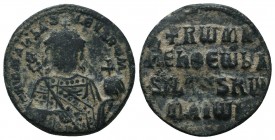 Constantinus VII Porphyrogenitus (913-959 AD), with Romanus I Lacapenus (920-944) and colleagues from 921. AE Follis

Condition: Very Fine

Weight: 5....