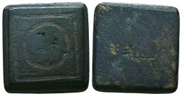 Byzantine Empire, c. 6th-8th century AD. Bronze Jewelery Weight

Condition: Very Fine

Weight: 53.10 gr
Diameter: 25 mm
