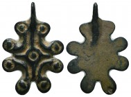 Byzantine/Crusader, c. 9th-13th century AD. Beautiful bronze Crusader-cross pendant. Elegantly Decorated

Condition: Very Fine

Weight: 4.20 gr
Diamet...