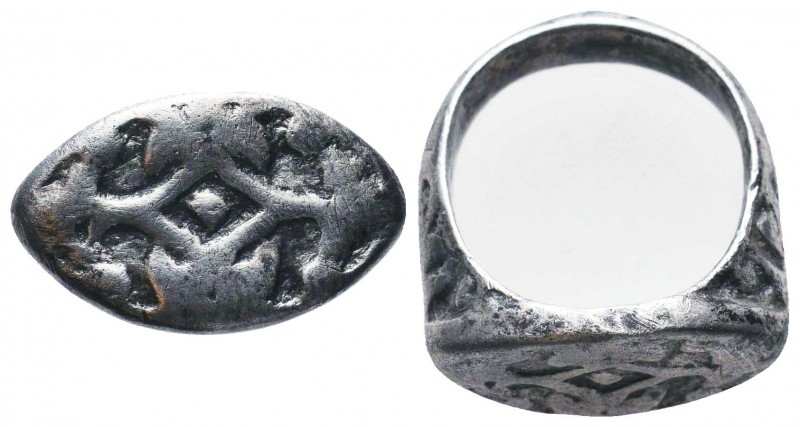 Byzantine/Crusader, c. 9th-13th century AD. Beautiful Silver Seal Ring,

Conditi...