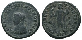 Crispus. Caesar, A.D. 317-326. AE follis

Condition: Very Fine

Weight: 2.90 gr
Diameter: 19 mm