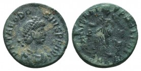 Theodosius II; 402-450 AD, Ae,

Condition: Very Fine

Weight: 1.20 gr
Diameter: 13 mm
