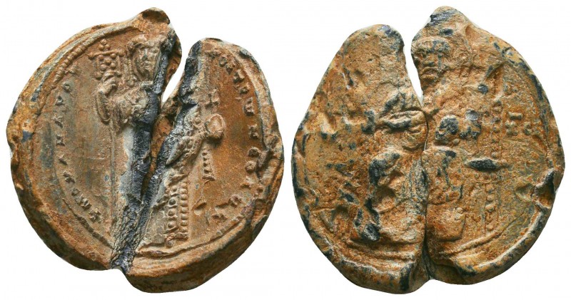 Imperial lead seal of the byzantine emperor Michael Doukas (1071-1078)
Obverse:...