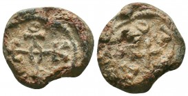 Byzantine lead seal of N. Officer (AD 550-650)
Obv.: Invocative cruciform monogram, ΘΕΟΤΟΚΕ ΒΟΗΘΕΙ (Mother of God help), wreath border.
 
Rev.: Cru...