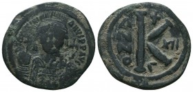 Justinian I. AE Half Follis , Circa 527-565 AD.

Condition: Very Fine

Weight: 6.50 gr
Diameter: 21 mm