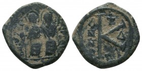 Justin II , with Sophia (565-578 AD). AE Half Follis

Condition: Very Fine

Weight: 12.50 gr
Diameter: 30 mm