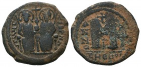 Justin II , with Sophia (565-578 AD). AE Follis

Condition: Very Fine

Weight: 14.50 gr
Diameter: 30 mm