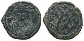 Maurice Tiberius Follis, AD 586-587 AE

Condition: Very Fine

Weight: 6.80 gr
Diameter: 23 mm