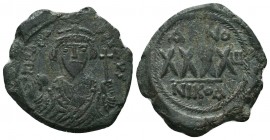 Phocas (602-610 AD). AE Follis

Condition: Very Fine

Weight: 12.30 gr
Diameter: 37 mm