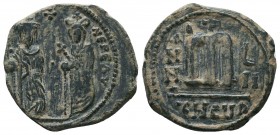 Phocas (602-610 AD). AE Follis

Condition: Very Fine

Weight: 10.20 gr
Diameter: 29 mm