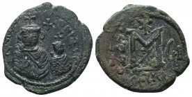 Heraclius and Heraclius Constantine. A.D. 610-641. AE follis 

Condition: Very Fine

Weight: 4.30 gr
Diameter: 27 mm