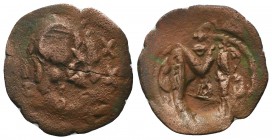 Byzantine, Ae Countermark and over strike coin,

Condition: Very Fine

Weight: 4.70 gr
Diameter: 20 mm