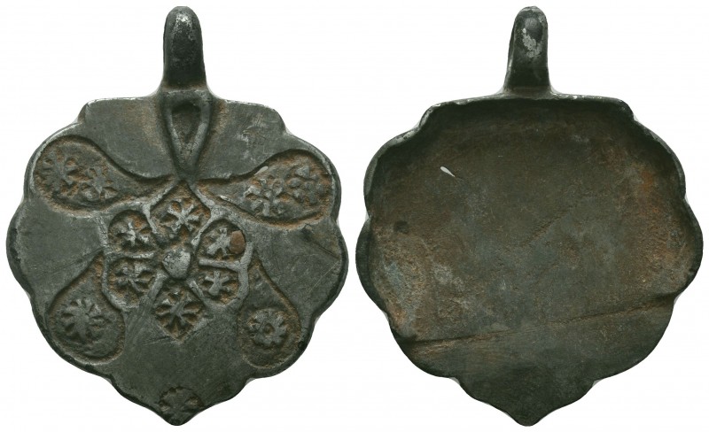 Medieval/Crusades Europe, c. 9th-14th century AD. Decorated Silver Pendant
Cond...