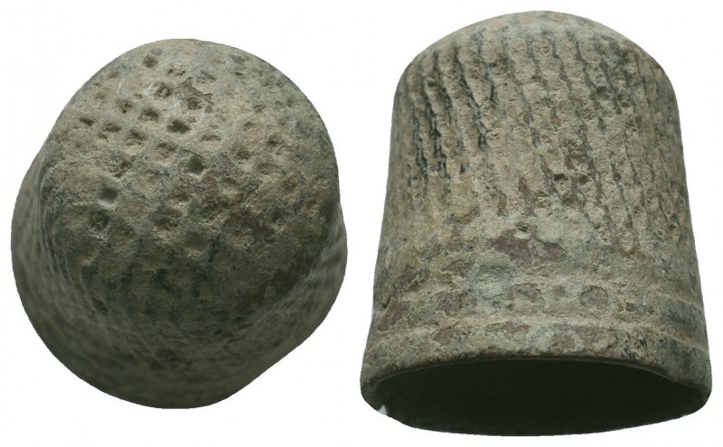 Medieval/Crusades Europe, c. 9th-14th century AD. Bronze Thimble,

Condition: ...