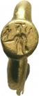 Ancient Roman Gold Seal Ring depicting standing Athena , 1st - 2nd Century AD.

Condition: Very Fine

Weight: 2.5gr
Diameter: 17mm