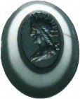 Ancient Roman Ring Stone Depicting a bust, 1st - 2nd Century AD.

Condition: Very Fine

Weight: 1gr
Diameter: 9mm
