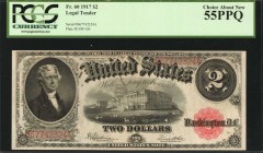 Fr. 60. 1917 $2 Legal Tender Note. PCGS Currency Choice About New 55 PPQ.

Fully original paper is found on this Choice About New Legal Tender Deuce...
