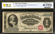 Fr. 215. 1886 $1 Silver Certificate. PCGS Banknote Extremely Fine 40 PPQ.

Small plain red seal. A mid-grade example of this $1 Martha Washington Si...