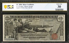 Fr. 224. 1896 $1 Silver Certificate. PCGS Banknote Very Fine 30.

An always popular History Instructing Youth educational Ace, which is found in a V...