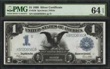 Fr. 236. 1899 $1 Silver Certificate. PMG Choice Uncirculated 64 EPQ.

A nearly Gem example of this Black Eagle Silver Certificate, which is found wi...
