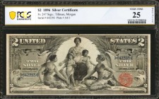 Fr. 247. 1896 $2 Silver Certificate. PCGS Banknote Very Fine 25 Details. Repaired Edge Splits.

A Very Fine example of this Educational Deuce, which...
