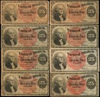 Lot of (8). Fr. 1303 & 1307. 25 Cents. Fourth Issue. Very Good to About Uncirculated.

A grouping of eight 25 Cent Fractional notes. Grades range fr...