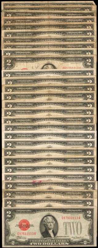 Lot of (121) 1928A to 1928G $2 Legal Tender Notes. Very Good to Very Fine.

A ...