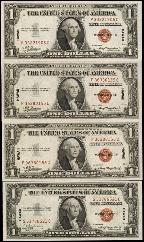Lot of (4) Fr. 2300. 1935A $1 Hawaii Emergency Note. Choice Uncirculated.

A q...