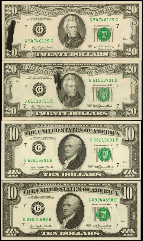 Lot of (8) Federal Reserve Notes. 1950A & 1977 $5, $10 & $20. Extremely Fine to ...