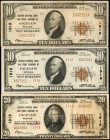 Lot of (3) Saginaw, Michigan. $10 & $20 1929 Ty. 1 & Ty. 2. Fr. 1801-1, 1801-2 & 1802-2. The Second NB & TC. Charter #1918. Very Fine.

A trio of no...