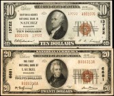 Lot of (2) Mississippi Nationals. $10 & $20 1929 Ty. 1 & Ty. 2. Fr. 1801-2 & 1802-1. Very Fine & Extremely Fine.

Included in this lot are Fr. 1801-...