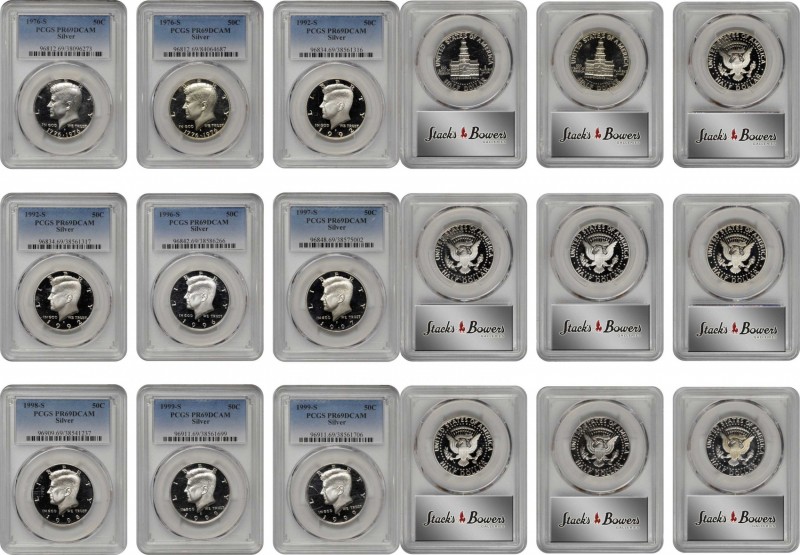 Lot of (9) Proof Kennedy Half Dollars. Proof-69 Deep Cameo (PCGS).

Included a...