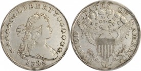 1798 Draped Bust Silver Dollar. Heraldic Eagle. Pointed 9, Wide Date. VF Details--Cleaned (PCGS).



Estimate: 850

PCGS# 6873. NGC ID: 24X6.