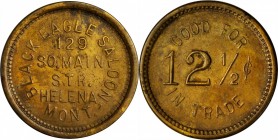 Helena. BLACK EAGLE SALOON / 129 / SO. MAIN / STR. / HELENA / MONT. // GOOD FOR / 12 1/2¢ / IN TRADE. 21 mm. Brass. Rubick (2020) EV-7. Extremely Fine...