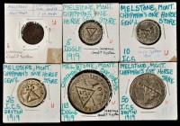 Melstone. Set of (6) Ingle System Tokens from Chapman's One Horse Gen'l Store. 1¢, 5¢, 10¢, 25¢, 50¢ and $1.00. Extremely Fine.

The 1¢ token in bra...