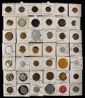 Missoula. Lot of (43) tokens, mostly EV-5 and lower, according to the 2020 Rubick catalog.

Two are plastic, one is poker chip composition, and the ...
