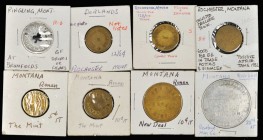 Ringling to Rosebud. Lot of (8) tokens assigned EV-6 rarity in the 2020 Montana token catalog by Roy Rubick.

Includes the aluminum At Broomfield's ...
