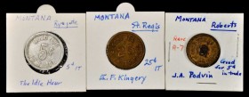 Roberts, Ryegate and St. Regis. Lot of (3) EV-7 tokens.

Includes the 5¢ brass token of J. A. Podvin in Roberts, the 5¢ aluminum token from The Idle...