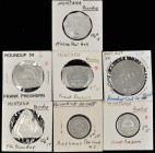 Roundup. Lot of (7) aluminum tokens, all listed as EV-6 in the 2020 Rubick Montana token catalog.

Includes the 12 1/2¢ octagonal token from the Mis...
