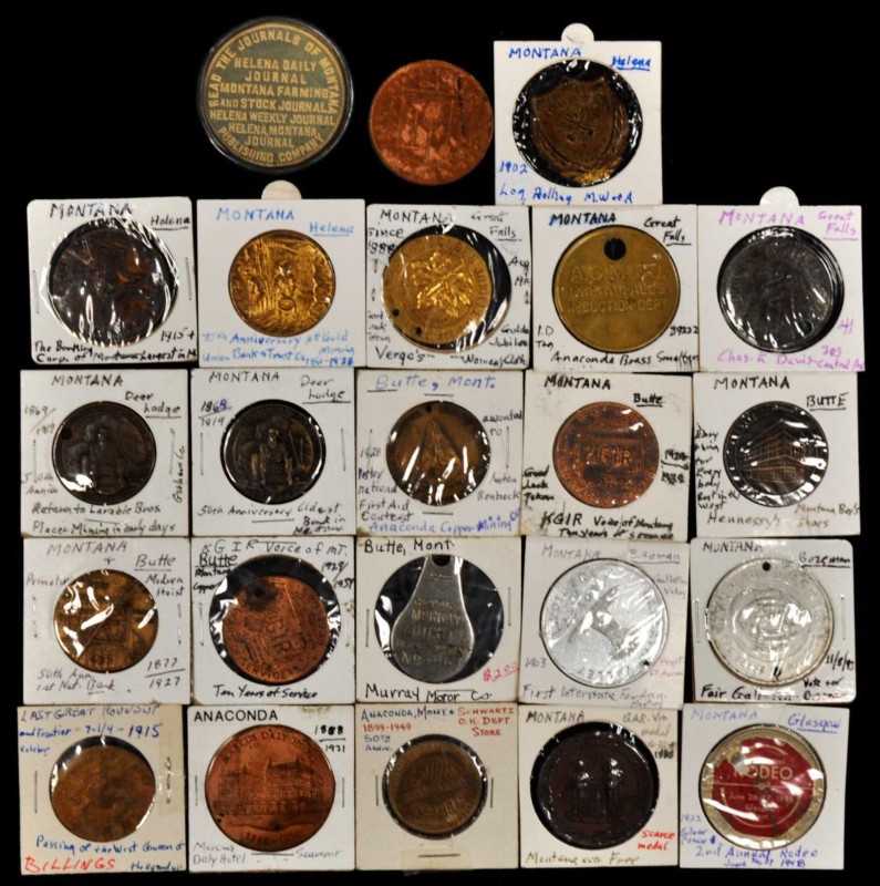 Lot of (23) older Montana commemoratives and advertising pieces, all from before...