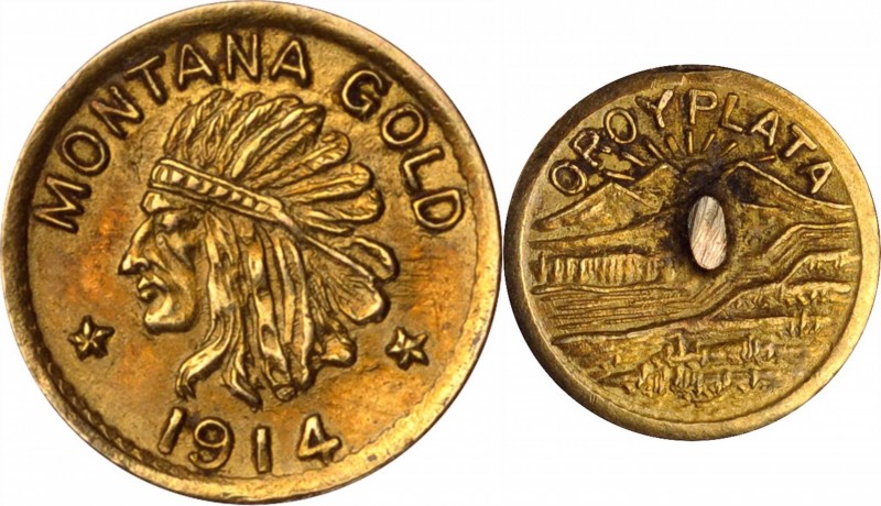 Hart's "Coins of the Golden West." 1914 Montana-Indian Series. Half Dollar Gold....