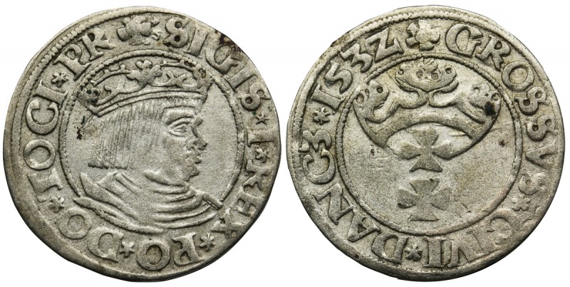 Sigismund I the Old, Groschen Danzig 1532 - PR
Połyskowy egzemplarz. Ładnie wyb...