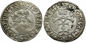 Sigismund I the Old, Groschen Danzig 1538 - PRVS*
Dobra jakość bicia. Połysk. Grynszpan.
Końcówka PRVS* w napisie otokowym na awersie.&nbsp;Referenc...