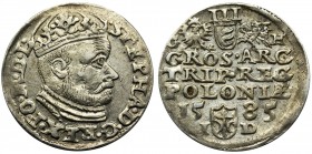Stephen Bathory, 3 groschen Olkusz 1585 - GH PO
Ładna moneta. Rewers z pięknym lustrem. 
Odmiana z inicjałami GH Georga Hose, przy Orle i Pogoni. Na...